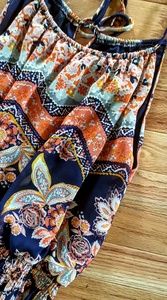 Floral, Polyster, Floor Length Sundress